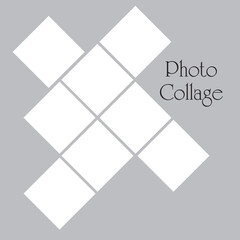 8 photo collage template. vector illustration, new collections