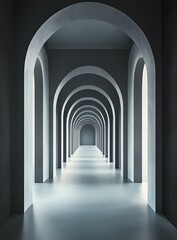 Fototapeta premium Abstract Archway Corridor Minimalist Modern Architecture Background