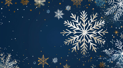 Christmas decorations golden stars leaves bokeh glitter frame border on blue background abstract greeting cards, banners, merry christmas, happy winter, new year eve , new year celebrations