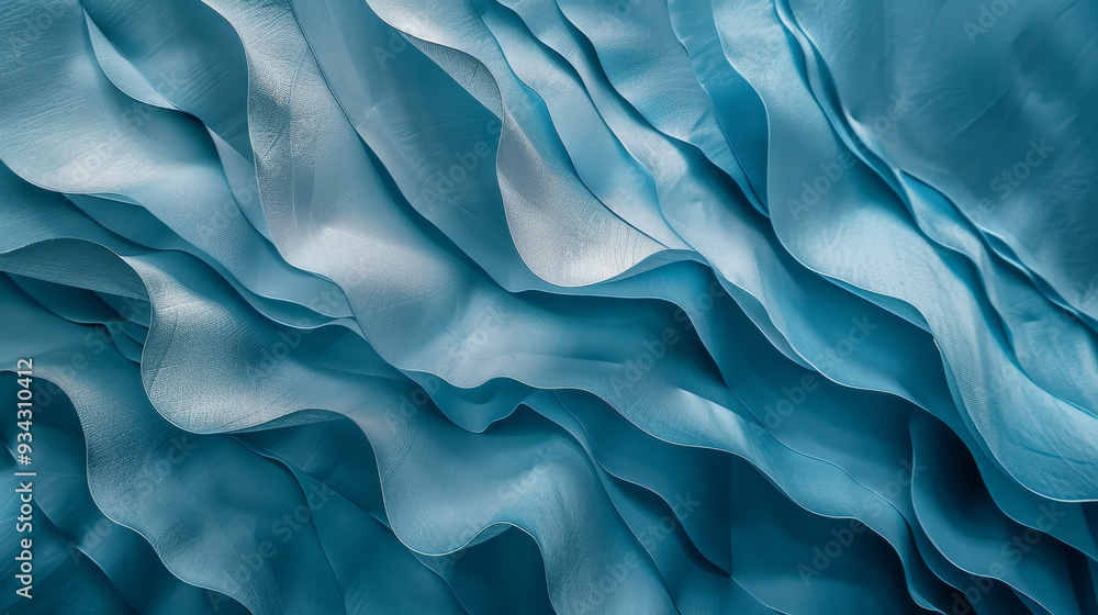 Aufkleber the image is a close up of a blue fabric with a wave pattern
