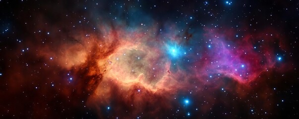 Fototapeta premium Close-up of the Soul Nebula with vibrant cosmic dust and star formations, nebula background, deep space imaging