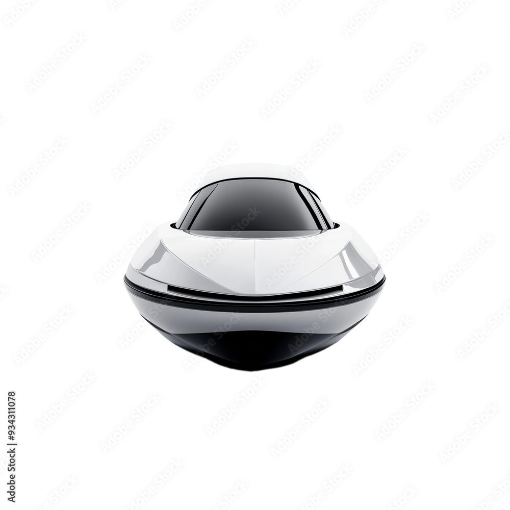 Poster Minimalistic yacht futuristic angular design clean smooth body isolated on transparent background 
