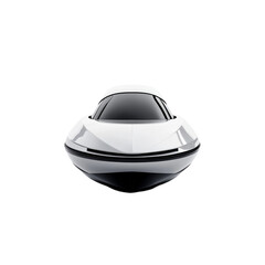 Minimalistic yacht futuristic angular design clean smooth body isolated on transparent background 