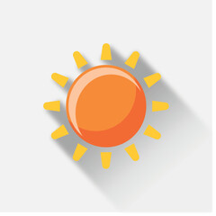 Sun Icon Sunny Bright Day Flat Design Vector illustration
