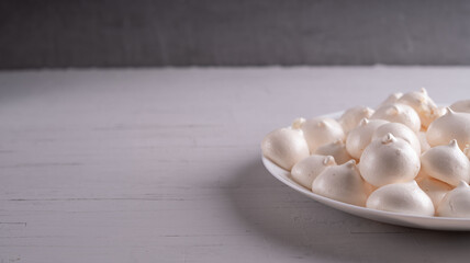 tea, plate, meringue, cookie, setting, dark, filled, sweets, small, white, light, drinking