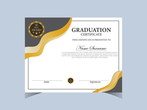 Web 
Blue and gold certificate Design of achievement template. 
