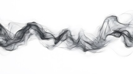Fototapeta premium Black Smoke on White Background, Abstract Image, Texture, Pattern, Wallpaper, Cover and Screen of Smartphone, Cell Phone, Computer, Laptop, 9:16 and 16:9 Format