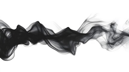 Black Smoke on White Background, Abstract Image, Texture, Pattern, Wallpaper, Cover and Screen of Smartphone, Cell Phone, Computer, Laptop, 9:16 and 16:9 Format