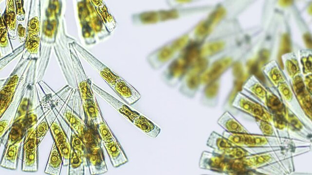 Licmophora sp. algae under microscopic view