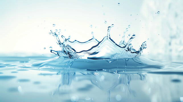 A drop of water hitting a body of water, creating a crown-shaped splash.