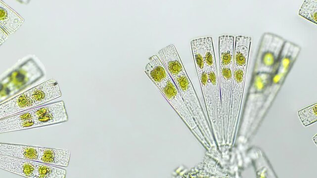 Licmophora sp. algae under microscopic view