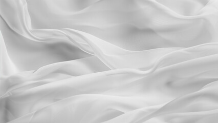 Obraz premium White flowing fabric with smooth texture, ideal for backgrounds, fashion, or luxury projects.