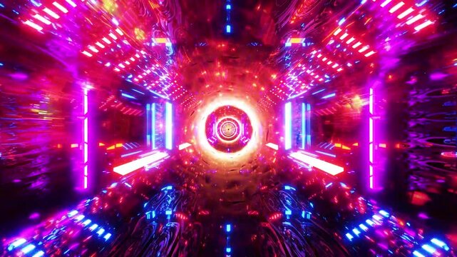 Sci-fi colorfull 3D neon light animation