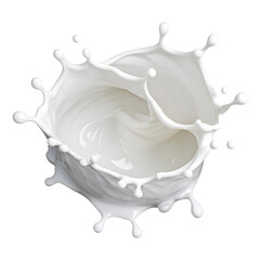 Milk splash PNG, full length top view on transparent background