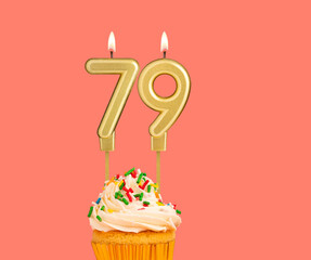 Birthday candle and cupcake - Number 79