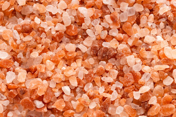 Background crystals of Himalayan pink salt