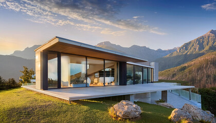 Modern Luxury Minimalist House with Valley and Mountain Views. 