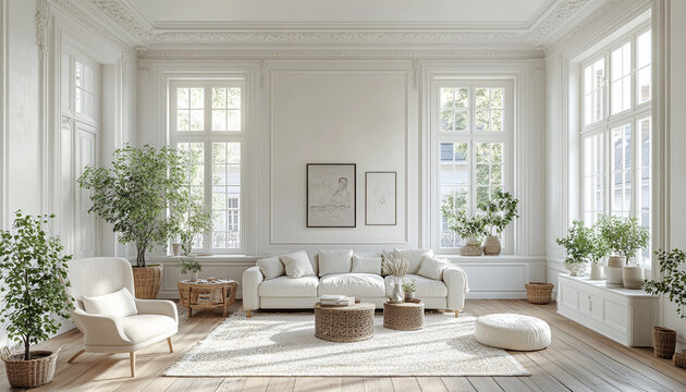 Colourful living room French Provincial Farmhouse Interior design style