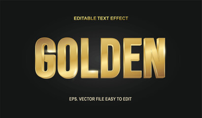 Editable text effect 3d golden shiny