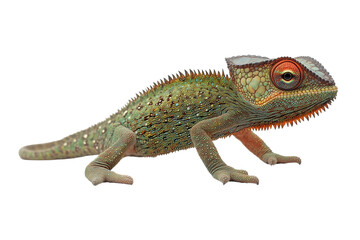 Fototapeta premium beautiful chameleon lizard isolated on transparent background