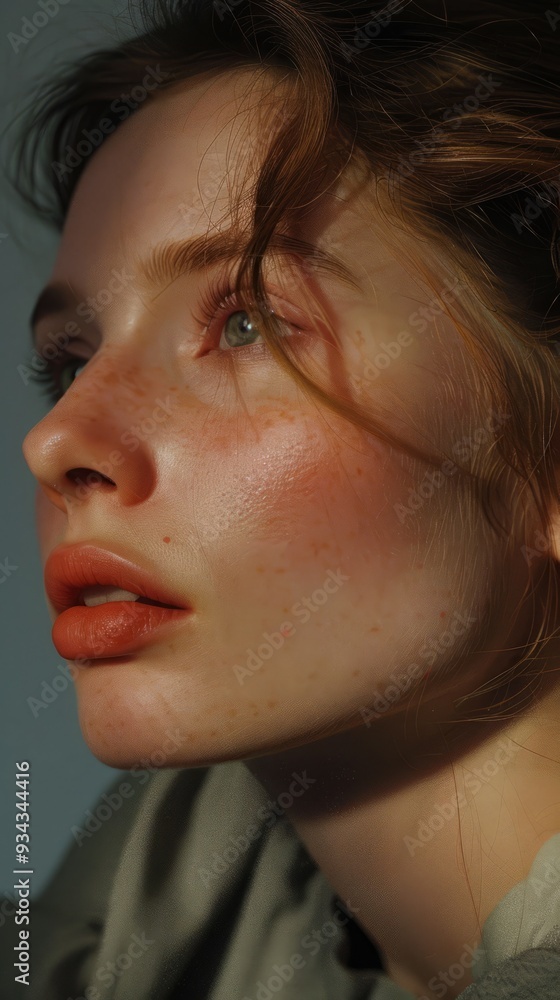 Poster portrait with soft light highlighting delicate features