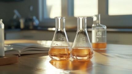 Beakers For Science With Water