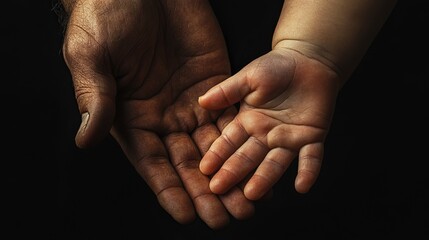 Fototapeta premium Baby And Father Hands