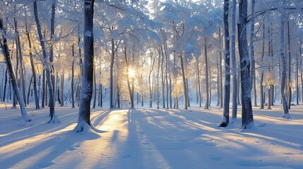 a snowy forest with trees
