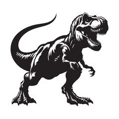 Fototapeta premium Dinosaur silhouettes, vector silhouette design, isolated white background