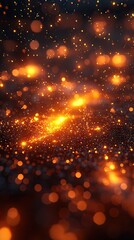 Naklejka premium Halloween Witch. Fire embers particles over a black background. Fire sparks background—abstract dark glitter fire particles lights. 