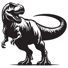 Dinosaur silhouettes, vector silhouette design, isolated white background