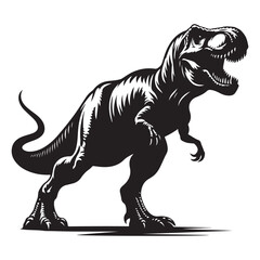 Obraz premium Dinosaur silhouettes, vector silhouette design, isolated white background