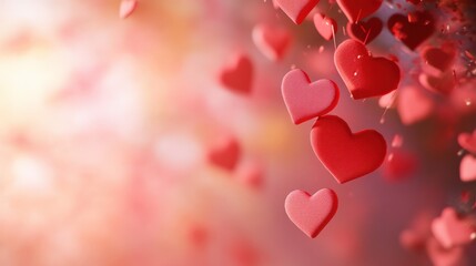 Obraz premium Soft Flow of 3D Hearts in Romantic Mood