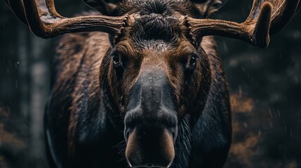 Fototapeta premium close-up photography of brown moose