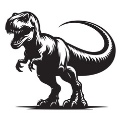 Dinosaur silhouettes, vector silhouette design, isolated white background