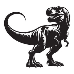 Dinosaur silhouettes, vector silhouette design, isolated white background