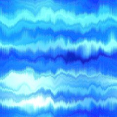 Modern summer striped blur wash seamless pattern background for trendy beach wear and coastal living designs. Repeatable alcohol ink bleed effect in blue white indigo colors