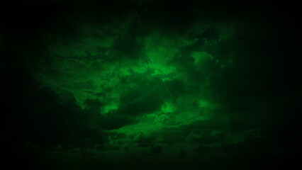 A mysterious green-tinted cloudscape, creating an eerie and captivating atmosphere. Ideal for 4K backgrounds, digital art, and unique creative projects