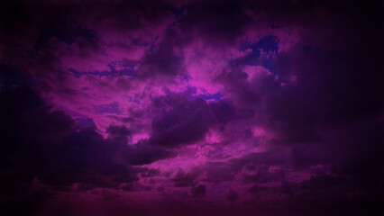 A striking cloudscape enveloped in deep purple hues, evoking a mystical and surreal atmosphere. Perfect for 4K backgrounds and creative design projects