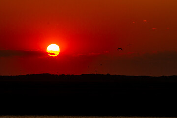 Obraz premium Avalon, New Jersey, USA - Sunset over the Cape May Wildlife Refuge in Cape May County New Jersey