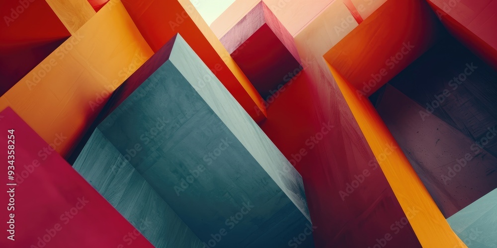 Poster create a dynamic geometric pattern with a bold twist incorporate modern three dimensional structures