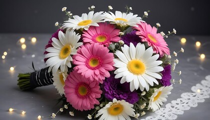 A vibrant bouquet of colorful gerber fowers