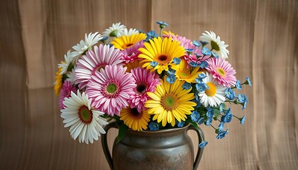 A vibrant bouquet of colorful gerber fowers