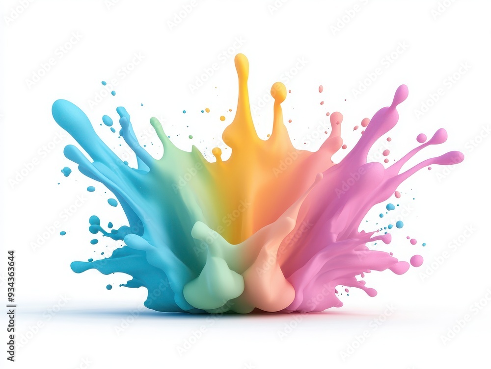 Poster a vibrant splash of colorful paint creating an artistic and dynamic visual effect, perfect for creat