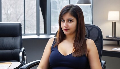 woman sitting on a chair in the office