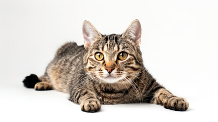 Cat on white background