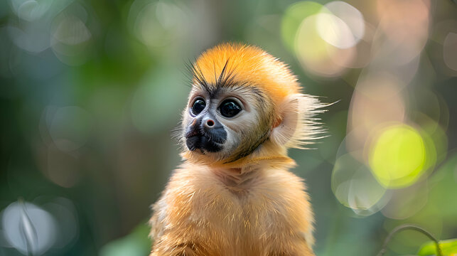Amazon Capuchinbird face, showcasing its unique features with a blurred background