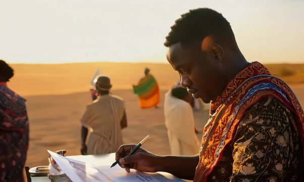 Namibian Man Registering to Vote for Upcoming Election