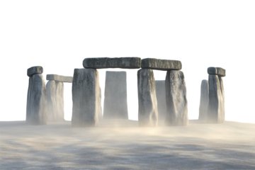 mystical scene of Stonehenge isolated on transparent background