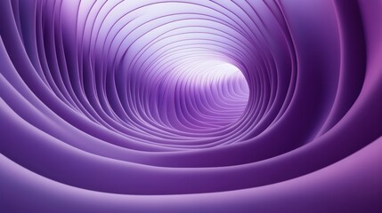Abstract purple tunnel with smooth curves leading to a bright light at the end